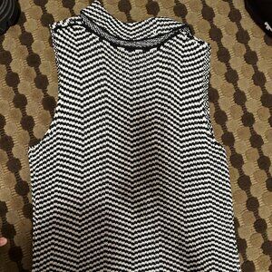 EPIK Black and White Stripe Cardigan Vest